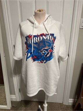 Toronto Blue Jays White Graphic Hoodie Shirt (Unisex)